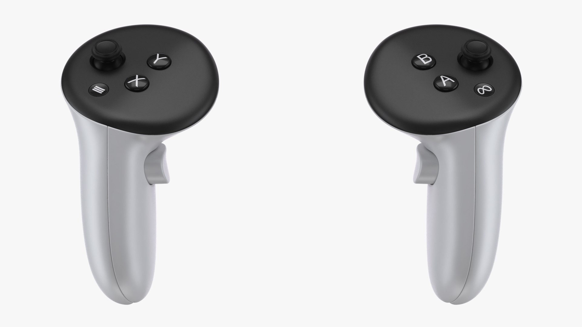 Meta Quest 3 Touch Plus controllers — left and right hand layout